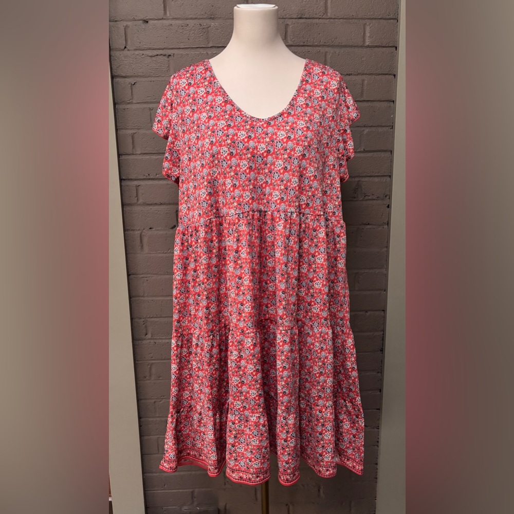 Max Studio orange  floral print dress 1 X